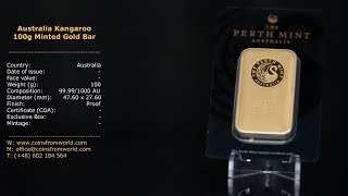 Kangaroo 100g Minted Gold Bar Australia The Perth Mint Bullion 2 Kilo [upl. by Rheims402]