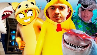 5 Idiots vs Gang Beasts SHARKS HILARIOUS NEW DLC [upl. by Areek]