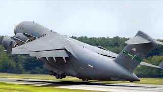 Screaming Engines  Super Heavy US C17 Try to Short Takeoff at Full Throttle [upl. by Enohpesrep]