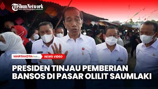 Presiden Tinjau Pemberian Bansos di Pasar Olilit Saumlaki [upl. by Glen781]