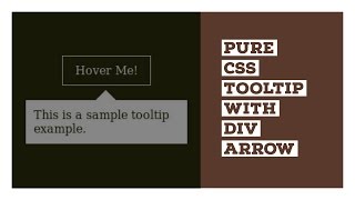 Pure CSS Tooltip with Div Arrow [upl. by Rodriguez]