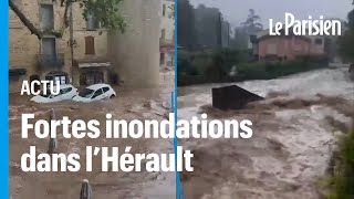 Les images impressionnantes des inondations dans lHérault [upl. by Collbaith]