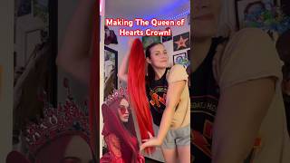 Making the Queen of Hearts Crown 👑❤️‍🔥 descendants ritaora disney makeup cosplay [upl. by Giraud]