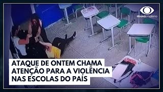 Ataque de ontem chama atenção para a violência nas escolas do país [upl. by Norok864]