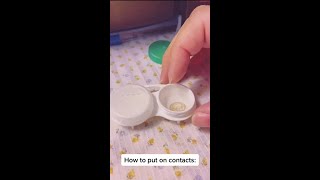 how to put contact lenses for beginners contactlenses mislens beginnersmakeup beauty [upl. by Maupin]