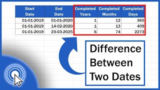 How to Calculate Difference Between Two Dates in Excel [upl. by Ignacio]