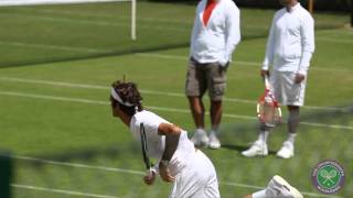 Roger Federer on the practice court [upl. by Ecilayram]