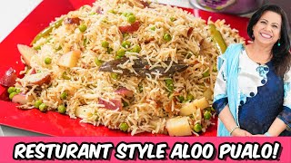 Resturant Style Aloo Matar Pualo Recipe in Urdu Hindi  RKK [upl. by Ahsemat673]