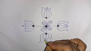 Easy and Simple Daily Rangoli Designs \\Friday Special Rangoli [upl. by Mehalek]