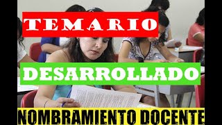 📌Temario RESUELTO Examen NOMBRAMIENTO DOCENTE📌 [upl. by Tareyn749]