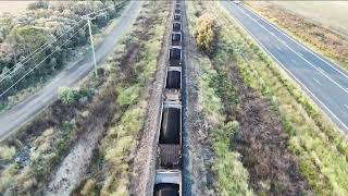 Chasing Aurizon 2322 Ground and Aerial Views Hauling Coal [upl. by Akerley]