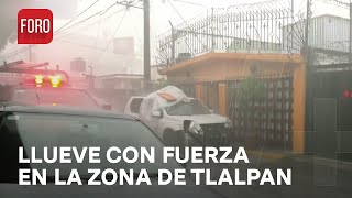 Se registra fuerte lluvia en Tlalpan al sur de CDMX  Las Noticias [upl. by Attiuqehs]