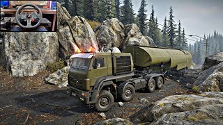 Heavy Fuel Tanker Delivery  Snowrunner  RTX 4090  Logitech G29 Gameplay [upl. by Euqinehs427]