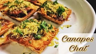 Vegetable Canapes Chat Recipe  वेजिटेबल केनोपी चाट  Easy quick bite snack recipe [upl. by Colwen842]