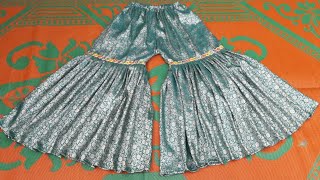 थेले वाला लखनवी GhararaSharara Cutting Stitching Tutorial In Hindi BanarsiBrocade sharara Making [upl. by Raama]