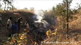 Firesetting at Mutangula aquamarine mine Eastern Zambia [upl. by Adniles990]