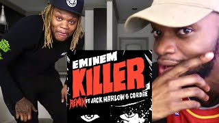 Eminem  Killer Remix Official Audio ft Jack Harlow Cordae REACTION [upl. by Astrea]