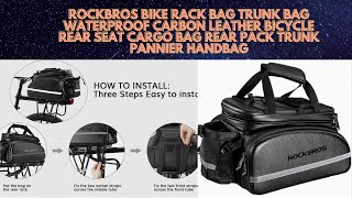 ROCKBROS Bike Rack Bag Trunk Bag Waterproo2 [upl. by Akinam]