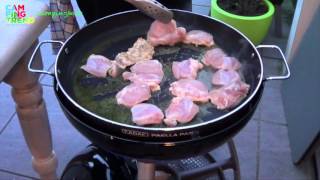 Camping Paella op de Skottelbraai  Campingtrend [upl. by Crin622]