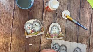 Hedgehog Napkin Wood Slices [upl. by Anuat]