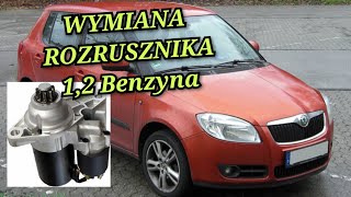 Jak wymienić rozrusznik SKODA FABIA 2 II 12 benzyna wymiana rozrusznika demontaż wyjąć naprawić [upl. by Honig]