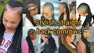 Stylish straight back cornrow hairstyles  Cornrows braids hairstyles  Cornrow styles for ladies [upl. by Norat623]