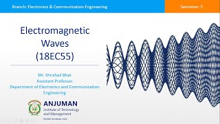 Electromagnetic Waves 18EC55  Introduction  VTU [upl. by Teuton]