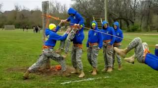 JROTC Raiders  the one minute rope bridge [upl. by Alikahs178]