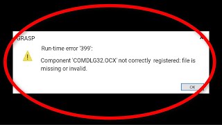 How To Fix COMDLG32OCX file is missing or invalid  Windows 108817  Runtime Error 339 [upl. by Fusuy332]