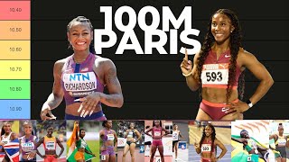 Predicting Paris 2024 Womens 100m Race Tier List Overview Reveals Likely Champions [upl. by Adnolohs]