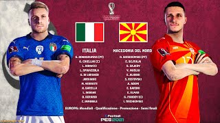 Italia vs Macedonia del Nord  Qualificazioni Mondiali 2022  Semifinali  Pes 2021 Gameplay [upl. by Franz742]