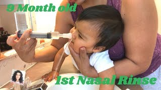 How to relieve a babys stuffy nose  Nasal Rinse for Infants and Toddlers [upl. by Gardie]