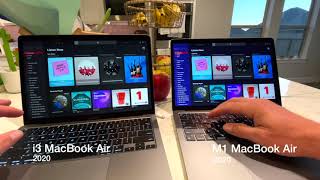 M1 MacBook Air vs 2020 i3 MacBook Air speed test [upl. by Nylesoj788]