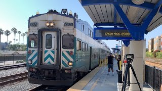 Railfanning Oceanside ft Shave and a Haircut Coaster Spinter and Metrolink trains [upl. by Anelav]