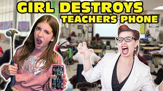 🤬Girl Temper Tantrum🤬 Smashes Teachers Phone While At School Original [upl. by Tare587]