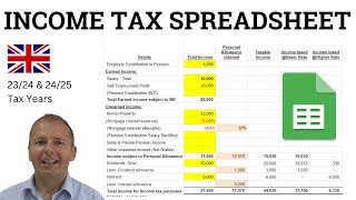 UK Income Tax Calculator Spreadsheet  free file to download save on taxes [upl. by Fidellia487]