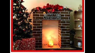 DIY Fake Christmas Fireplace in 10 Minutes [upl. by Eitsud392]