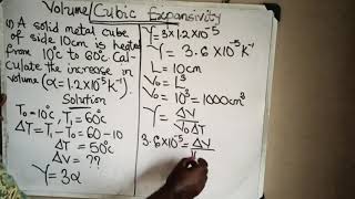 Calculation on Cubic Expansivity Physics [upl. by Ayotyal]