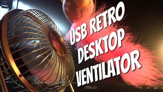 USB Retro Desktop Ventilator aus Metall für die warmen Tage von TwitFish im Review Test [upl. by Ilrebmyk]