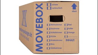 Umzugskartons Movebox 2wellig 40 Kg Traglast Aufbauanleitung [upl. by Akram]