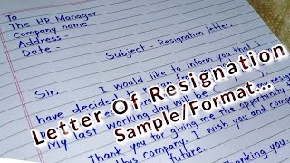 Resignation letter  letter of resignation  Resignation letter sampleformat [upl. by Tiffa]