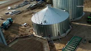 ZeitrafferVideo  Neubau großer Getreidesilos zur Getreideernte Grain Systems Silo Installation [upl. by Nielsen]