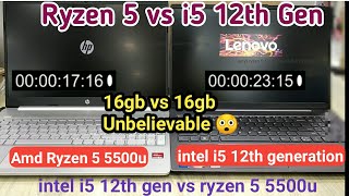 AMD Ryzen 5 5600u vs Intel i5 12th gen  core i5 12th gen 1235 vs ryzen 5 5500u  booting Speed Test [upl. by Season]