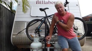 How to Take a Push Bike Off Caravan RV Rack for Beginners  Fozzies View [upl. by Kleiman524]