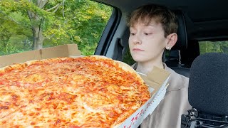 ASMR Cheese Pizza Car Mukbang [upl. by Hobard767]