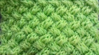 Punto Stuoia Doppia ai ferri  Double Wicker Knitting Stitch EN SUB [upl. by Genovera]