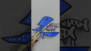 Cute paper Shark Craft idea for kids Easiest Paper Craft video Step by step viralshort shortsfeed [upl. by Cristian]