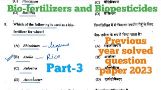 Biofertilizers and Biopesticides MCQs Part3  2023 solved question paper [upl. by Eillit750]