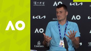 Bernard Tomic quotHe played unbelievablequot press conference 2R  Australian Open 2021 [upl. by Penrod778]