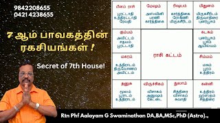 7 ம் பாவக ரகசியங்கள் Secret of 7th houseBy Rtn Aalayam G Swaminathan 9842208655 [upl. by Reyam]